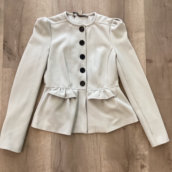 BURBERRY LONDON PEPLUM RUFFLE BLAZER JACKET 40 US 6 - Picture 2 of 10